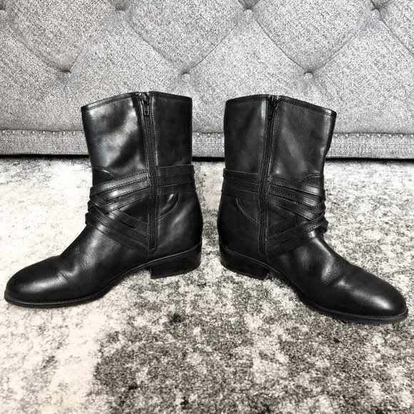 NWOT Ralph Lauren Black Leather Maya Ankle Boots - Picture 4 of 8